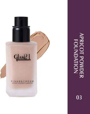 Glam21 Pink BB Cream Apricot Powder Foundation with SPF10 Silky Texture & Velvet Finish Foundation(Shade-03, 40 g)