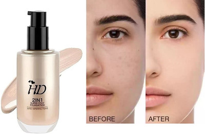 AFARAXIA 2 in 1 liquid foundation for Instant Hydrating Light Weight Foundation(Ivory, 60 ml)