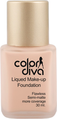 Color Diva Flawless Semi Matte Liquid Lightweight Foundation With Medium Coverage Foundation(Ivory, 30 ml)