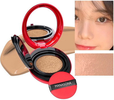 manasona Korean Foundation, 72Hrs Long Lasting, Satin Finish, Full Coverage Foundation(Natural Beige, 18 g)