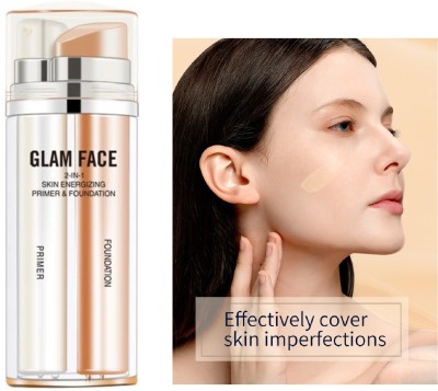 GABBU OIL FREE Glam Face Long Lasting Foundation&Primer  Foundation((SHELL, TRANSPARENT,, 60 g)