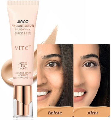 Jiwoo Liquid Foundation, Matte & Poreless, Full Coverage  Foundation(NATURAL BEIGE, 50 ml)