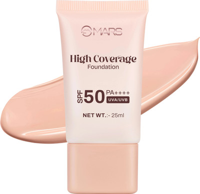 MARS SPF50 PA++++ High Coverage Liquid  Foundation(01-IVORY GLOW, 25 ml)