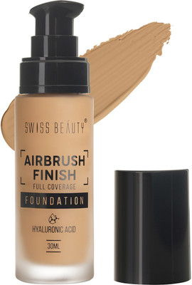 SWISS BEAUTY Airbrush Finish Full Coverage Foundation - Golden Beige Foundation(Beige, 30 ml)