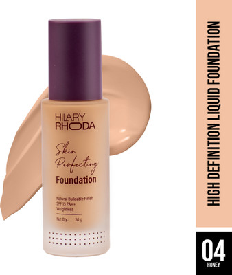 Hilary Rhoda Skin Perfecting Foundation | With SPF 15 | Super Matte Finish | Full Coverage Foundation(Honey, Shade-04, 30 g)