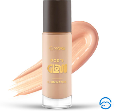 MARS Illuminator God's Glow, Highlighter & Foundation, Green Tea & Rosemary Extract Foundation(03-BEIGE, 30 ml)