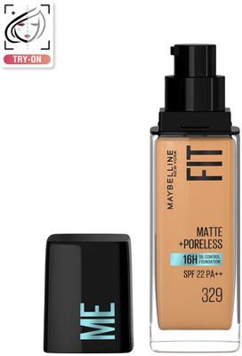 MAYBELLINE NEW YORK Matte + Poreless Foundation Natural Matte - Shade 329 Foundation(Shade 329, 30 ml)