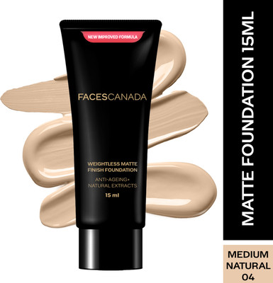 FACES CANADA Finish Foundation | Lightweight | Anti-Ageing | Flawless Finish Foundation(Medium Natural, 15 ml)