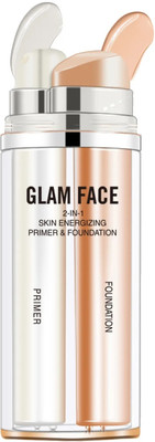 HUZURLU rofessional Face Makeup 2 in 1 Primer and foundation combo Primer  Foundation(NATURAL BEIGE, 60 ml)