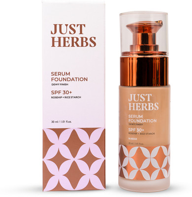 Just Herbs Dewy Finish Full Coverage Waterproof Serum Foundation For Makeup with SPF 30+ Foundation(Beige, 30 ml)