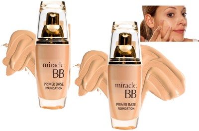 Emijun Light Weight Bb Primer Base Matte Full Coverage Foundation Cream COMBO Foundation(IVORY, 120 ml)