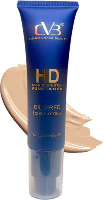 CVB Hd High Definition Foundation For Flawless Skin Natural | Oil-Free Long Lasting Foundation(03 NATURAL BEIGE, 40 ml)