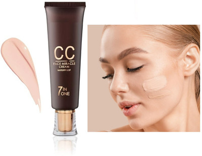 FLORERO 7 in 1 Face Miracle CC Cream Water-Resistant & Smudge-Free  Foundation(IVORY, 60 ml)