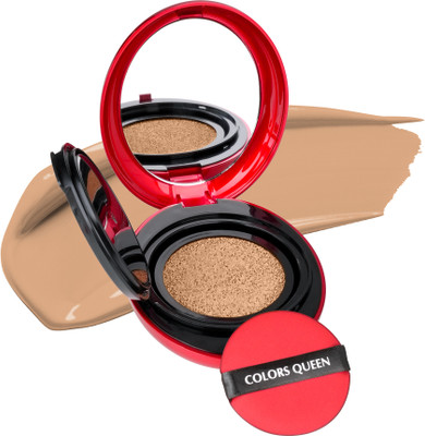 COLORS QUEEN Mask Fit Red Cushion Foundation, 72Hrs Long Lasting, Satin Finish, Full Coverage Foundation(02 - Natural Beige, 18 g)
