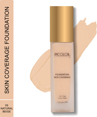 INCOLOR Long Lasting Skin Coverage  Foundation(Shade No 03, 30 ml)