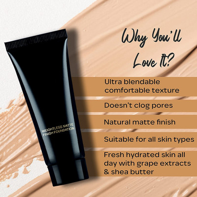 tanvi27 Best HD Matte Full Matte Coverage Waterproof Long Lasting Concealing  Foundation(BEIGE, 35 ml)