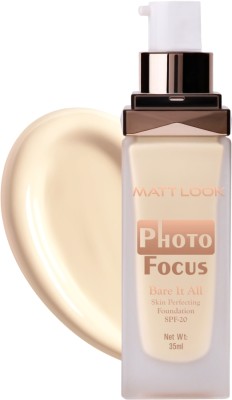 MATTLOOK Photo Focus Bare It All Skin Perfecting Foundation With SPF 20 Foundation(Joyful Vanilla 01, 35 ml)