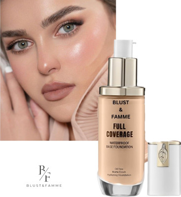 BLUST&FAMME Full coverage foundation matte finish look pack of 1 Foundation(Black, 45 ml)