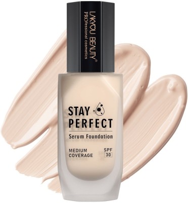 Lakyou Beauty Stay Perfect Serum Medium Coverage with SPF-30 Dewy Finish Foundation(soft ivory, 30 ml)