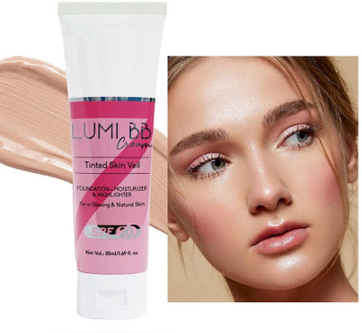FLORERO Tinted Skin Foundation with SPF 20 Foundation Moisturizer with Highlighter Foundation(BEIGE, 50 ml)