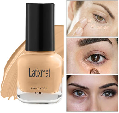 Latixmat Full Coverage Foundation For All Skin Type Matte Finish Smooth With Flawless Foundation(NATURAL, 45 ml)