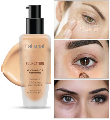 Latixmat Matte Oil Control Super Coverage Smooth Application  Foundation(NATURAL, 40 ml)