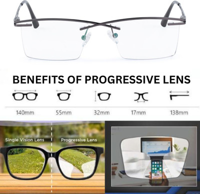 Redex Rimless (+1.25) Rectangle Reading Glasses(56 mm)