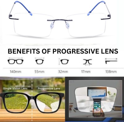 Redex Rimless (+1.50) Rectangle Reading Glasses(55 mm)