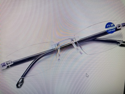 Sample Rimless (+1.50) Rectangle Reading Glasses(6 mm)