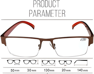 SSG Groupsolutions Half Rim (+2.75) Rectangle Reading Glasses(130 mm)