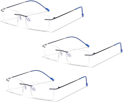 Redex Rimless (+1.50) Rectangle Reading Glasses(55 mm)