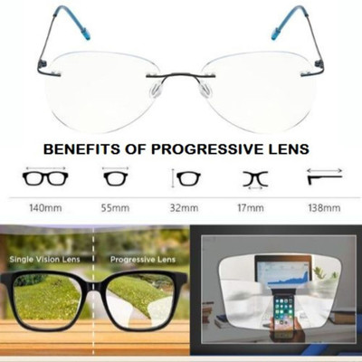 Redex Rimless (+2.25) Aviator Reading Glasses(55 mm)