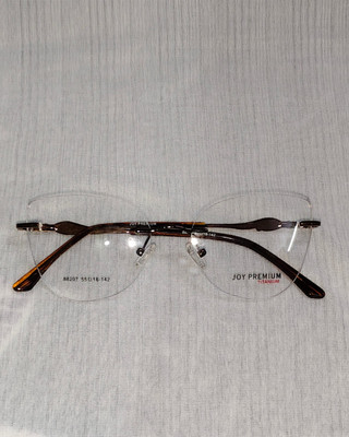 Joy eyewear Rimless Cat-eyed Frame(53 mm)