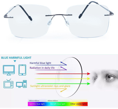 Redex Rimless (+0.50) Rectangle Reading Glasses(55 mm)