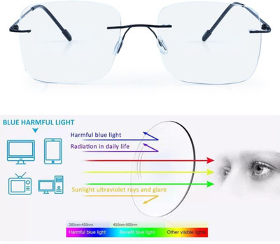 Redex Rimless (+0.50) Rectangle Reading Glasses(55 mm)