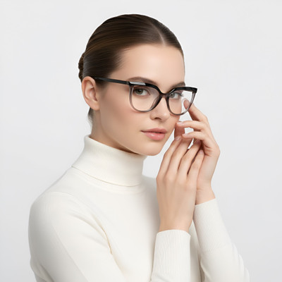 PERKEY Full Rim Cat-eyed Frame(53 mm)