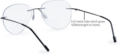 Redex Rimless (+2.25) Aviator Reading Glasses(55 mm)