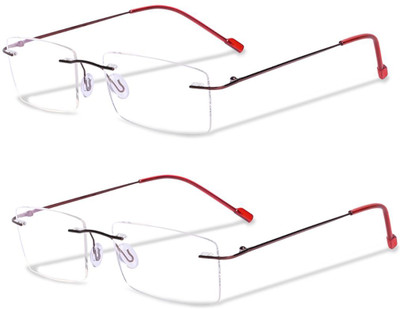 Redex Rimless (+2.00) Rectangle Reading Glasses(55 mm)