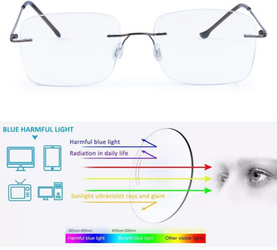Redex Rimless (+0.50) Rectangle Reading Glasses(55 mm)