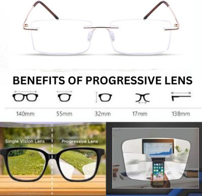 Redex Rimless (+1.50) Rectangle Reading Glasses(55 mm)