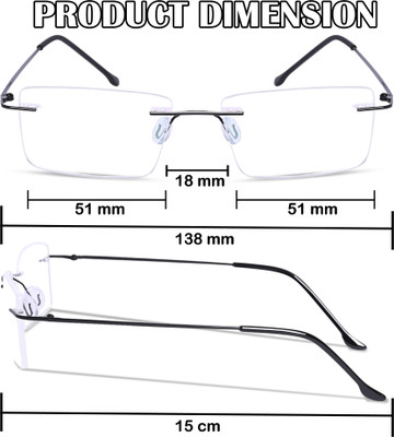 Redex Rimless Rectangle Frame(52 mm)