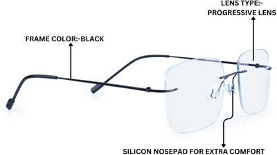 Redex Rimless (+1.50) Square Reading Glasses(55 mm)