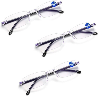 Elyvo Rimless (+2.00) Rectangle Reading Glasses(52 mm)