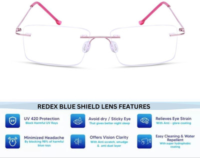 REDHILLS Rimless (+1.75) Rectangle Reading Glasses(55 mm)