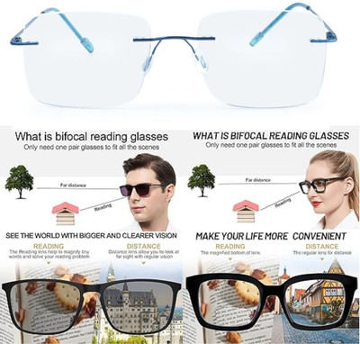 Redex Rimless (+2.25) Square Reading Glasses(55 mm)