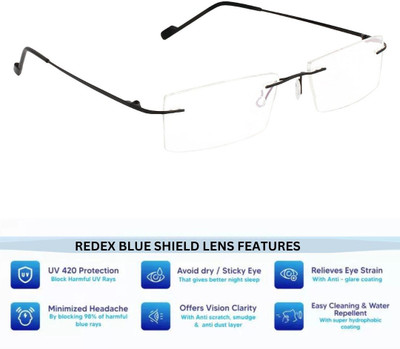 Redex Rimless (+1.25) Rectangle Reading Glasses(55 mm)