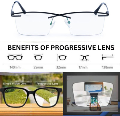 Redex Rimless (+1.75) Rectangle Reading Glasses(55 mm)