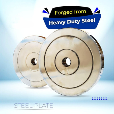 YMD Pair of 2KGx2Pc 3KGx2Pc Steel Gym Plates, Steel Weight Plates, Dumbbell Plates Silver Weight Plate(10 kg)