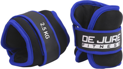 DE JURE FITNESS ( 2.5 Kgs X 2 PCS) Premium, Blue Ankle & Wrist Weight(5 kg)