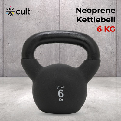 Cult 6kg Neoprene Coated Anti-Slip Grip - Black Kettlebell(6 kg)